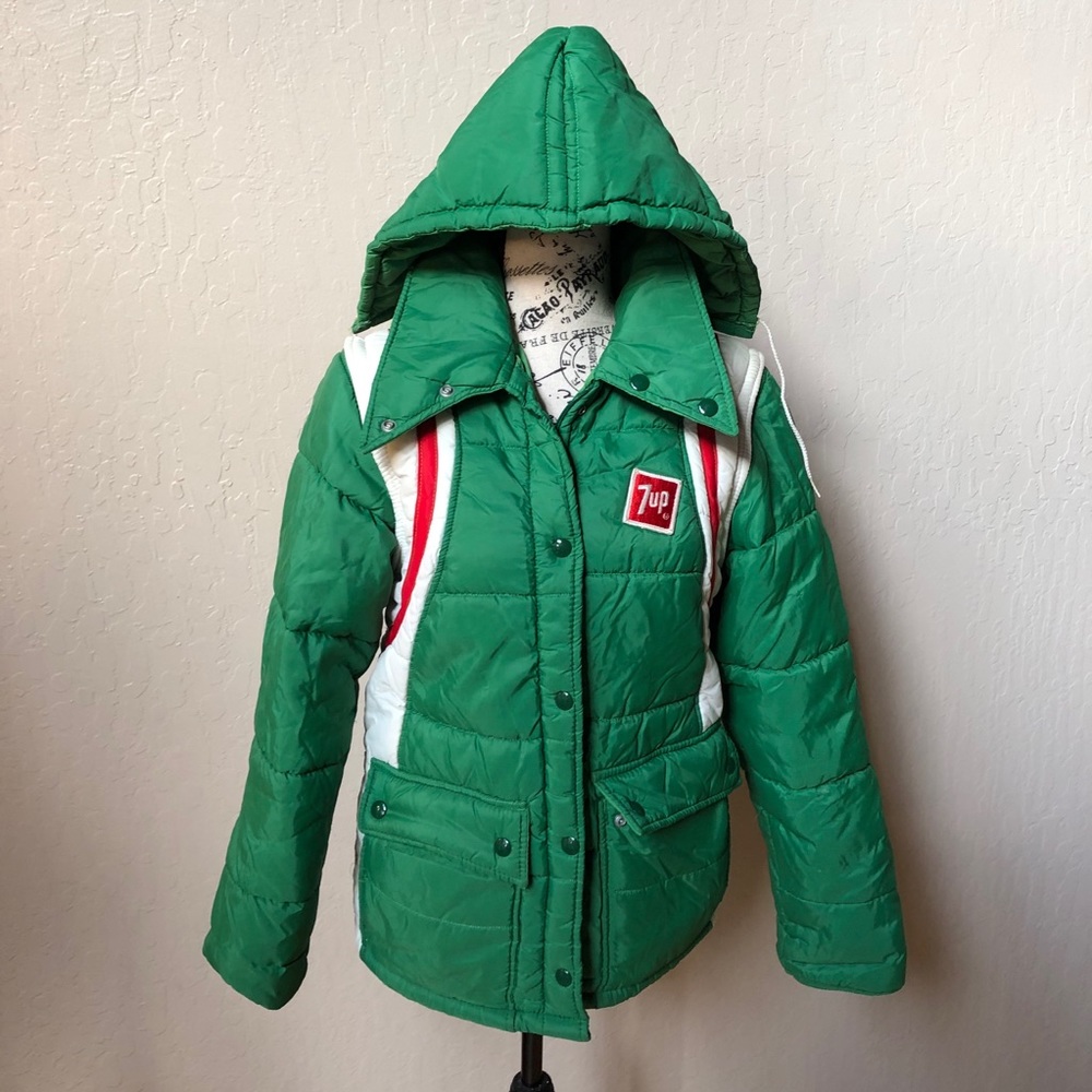 7UP Vintage 70s Delivery Puffer Jacket Vest Coat